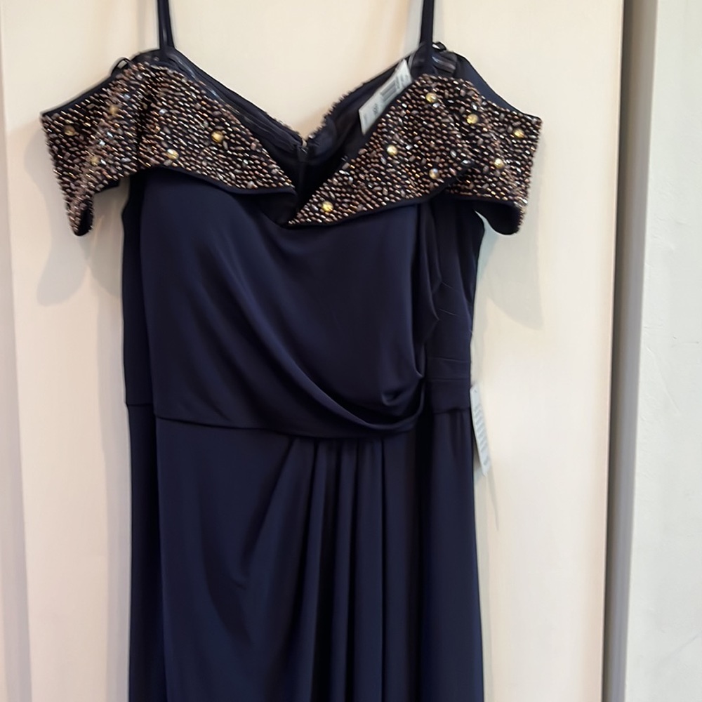 Xscape Embelished Cold Shoulder Gown